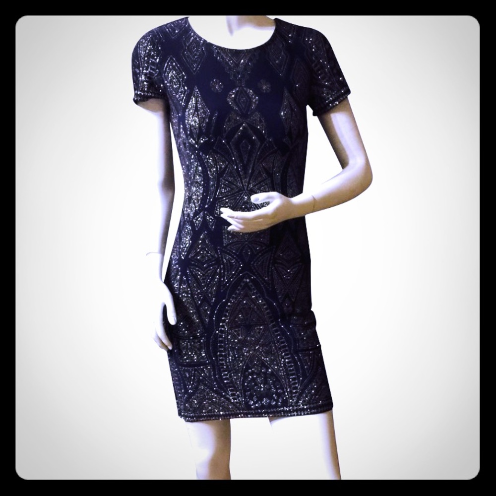Navy Blue With Stunning Silver Detail dress